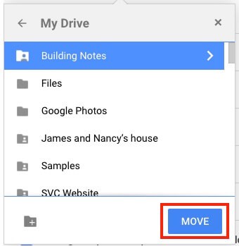 Google Drive Move Shared File to My Drive Organize Move