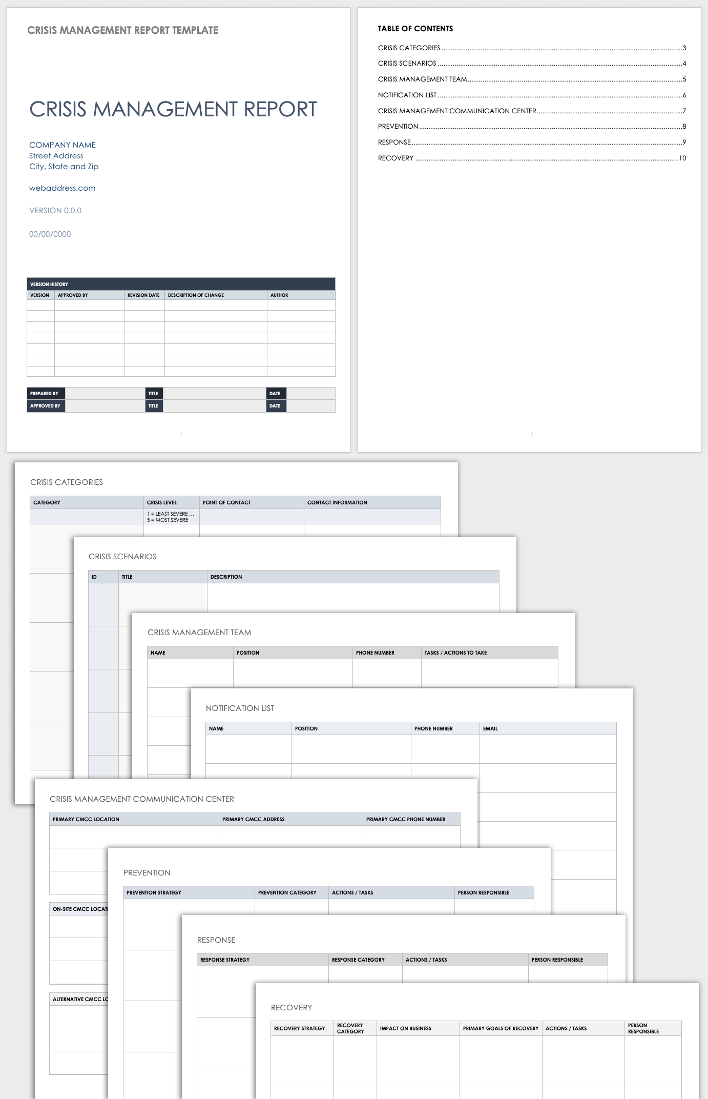 Crisis Management Report Template