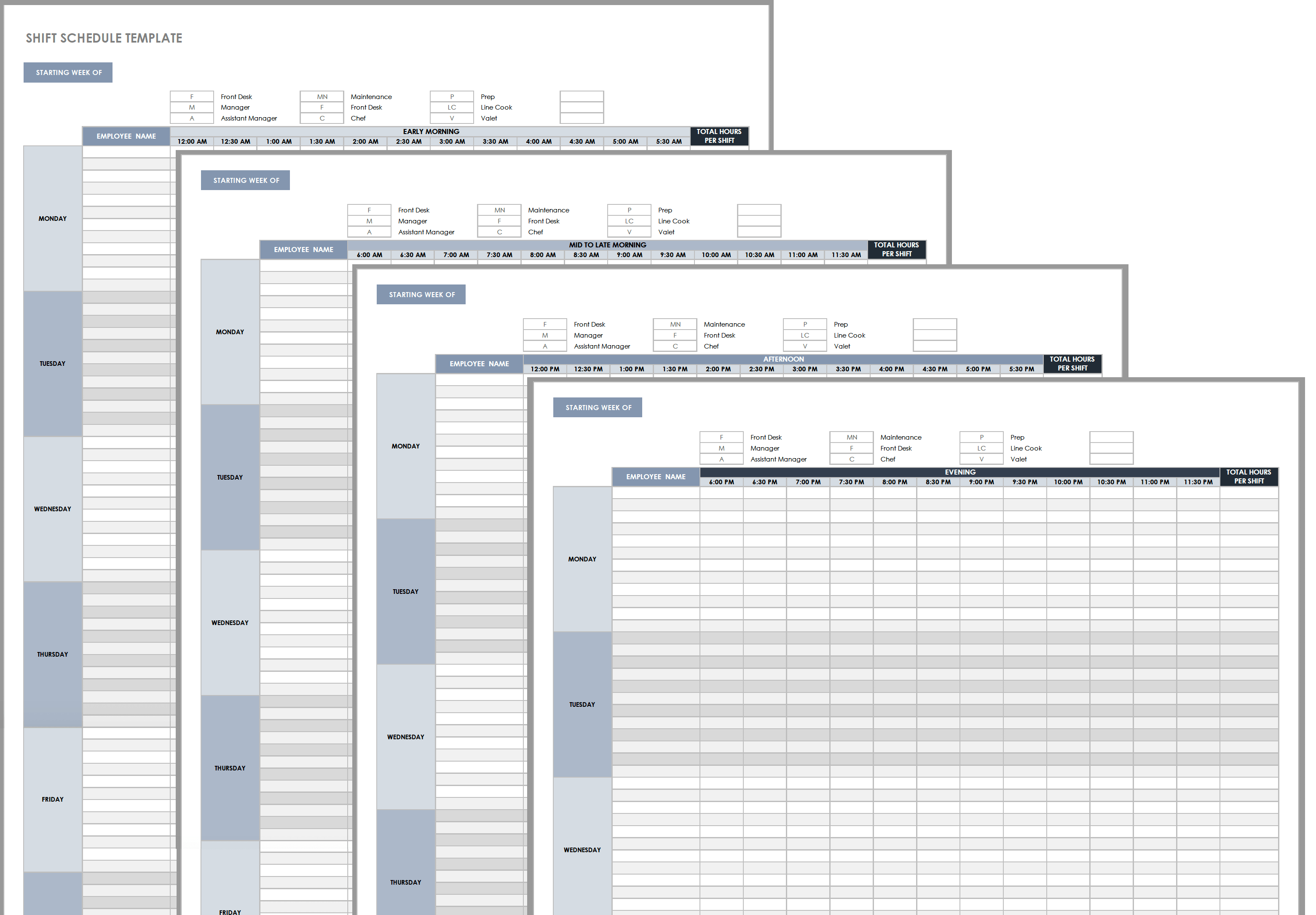 Shift Schedule Template