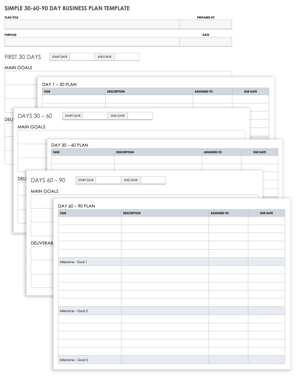 Simple 30-60-90 Day Business Plan Template