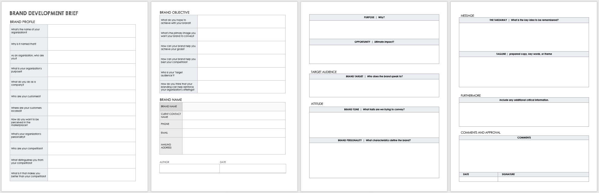 Brand Development Brief Template