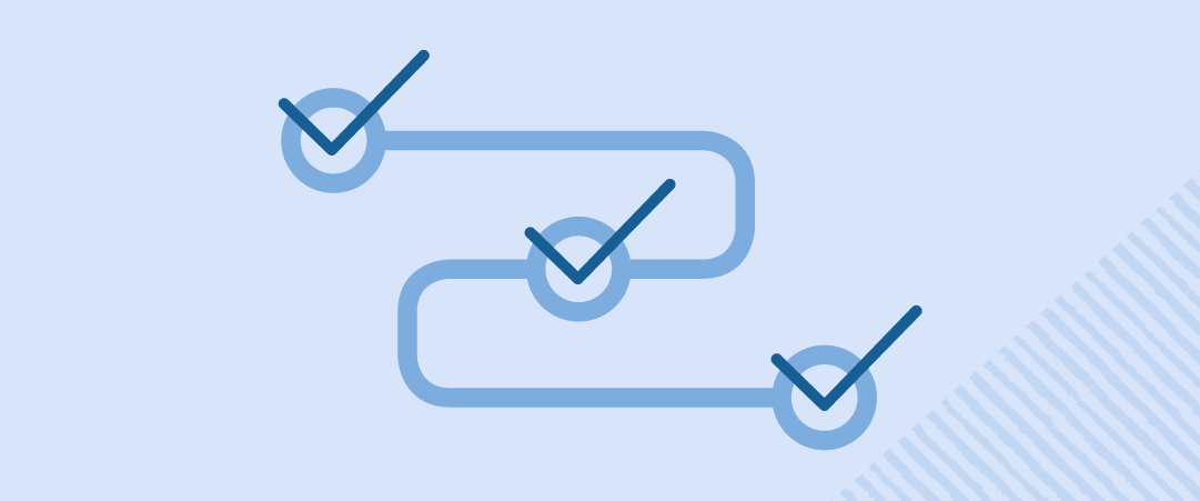 Graphic of a winding pathway with checkpoints