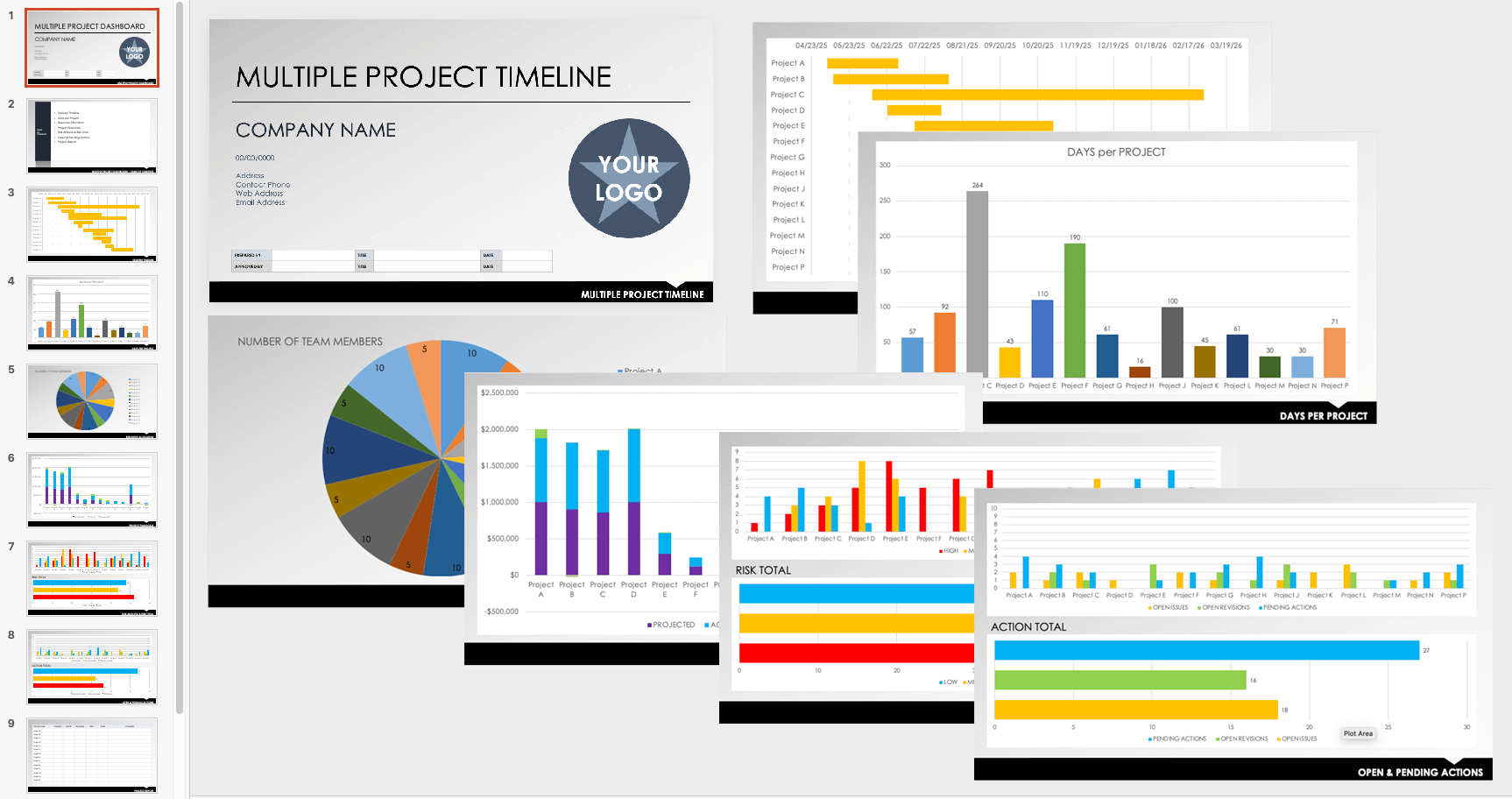 Multiple Project Timeline Template for PowerPoint