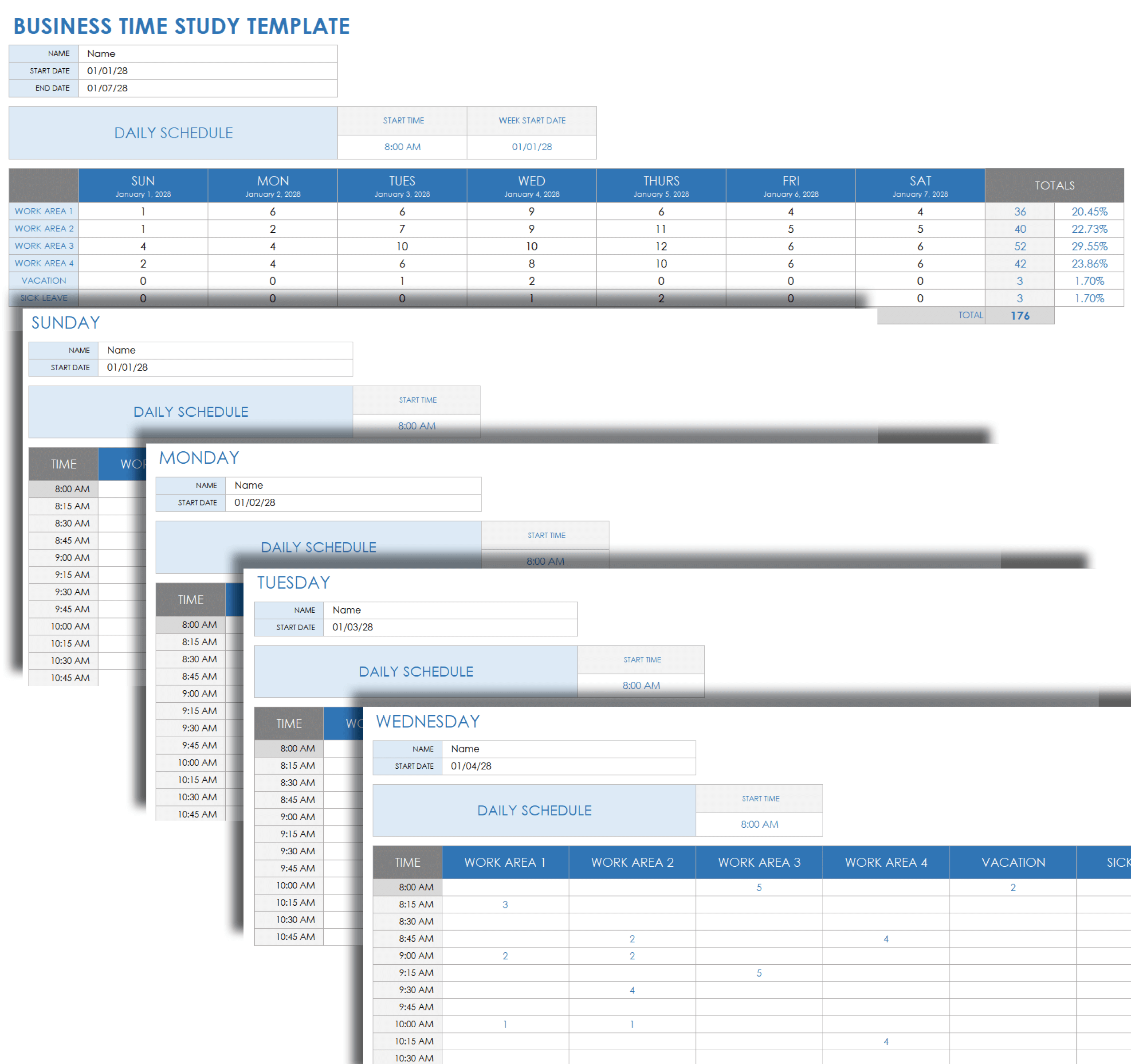 Business Time Study Template