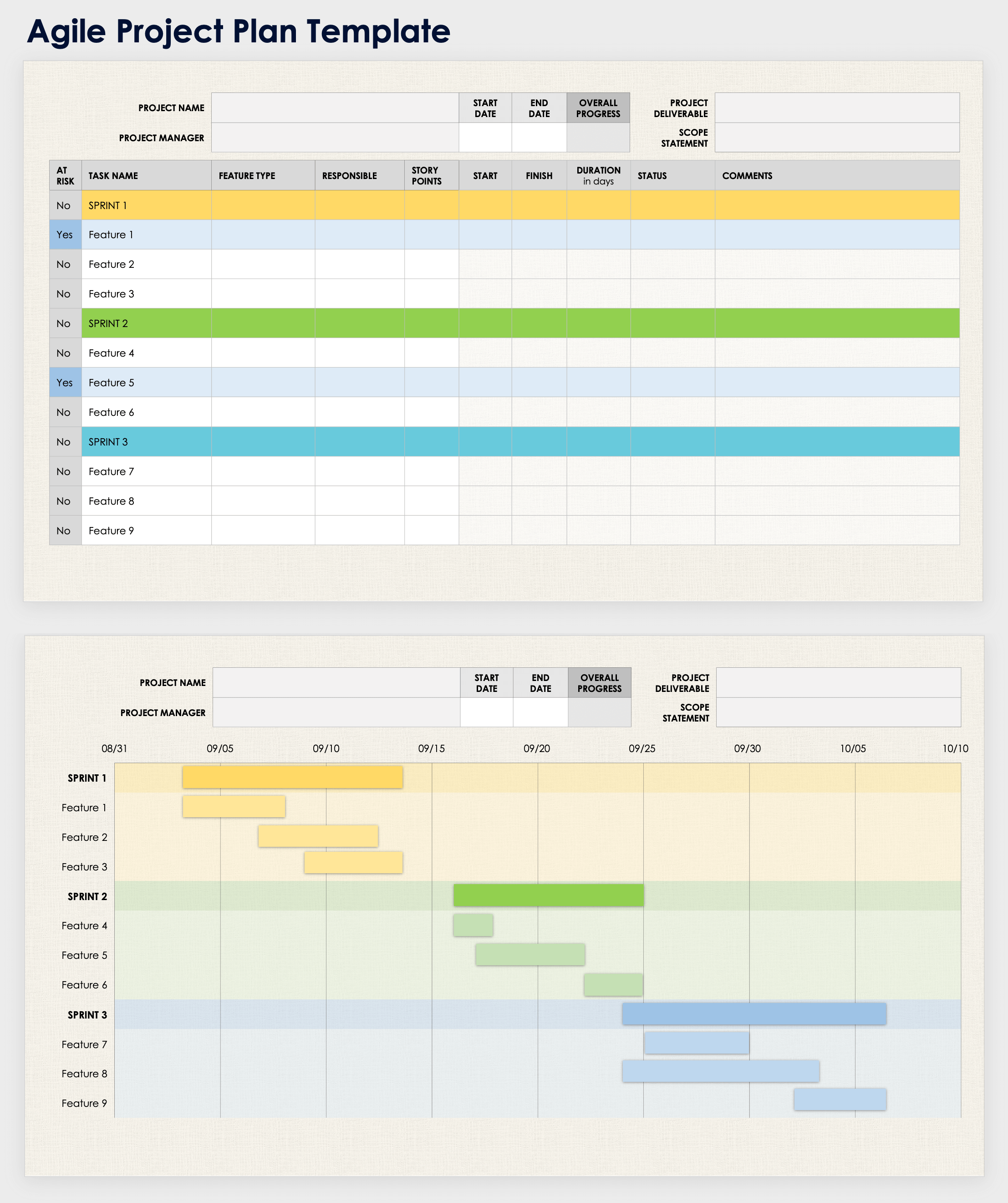 Agile Project Plan Template