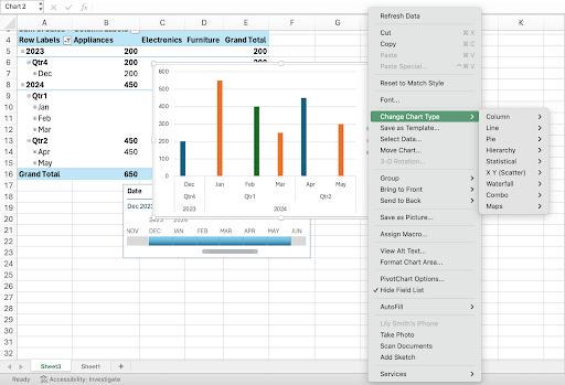 Excel Pivot Table Change Chart Type