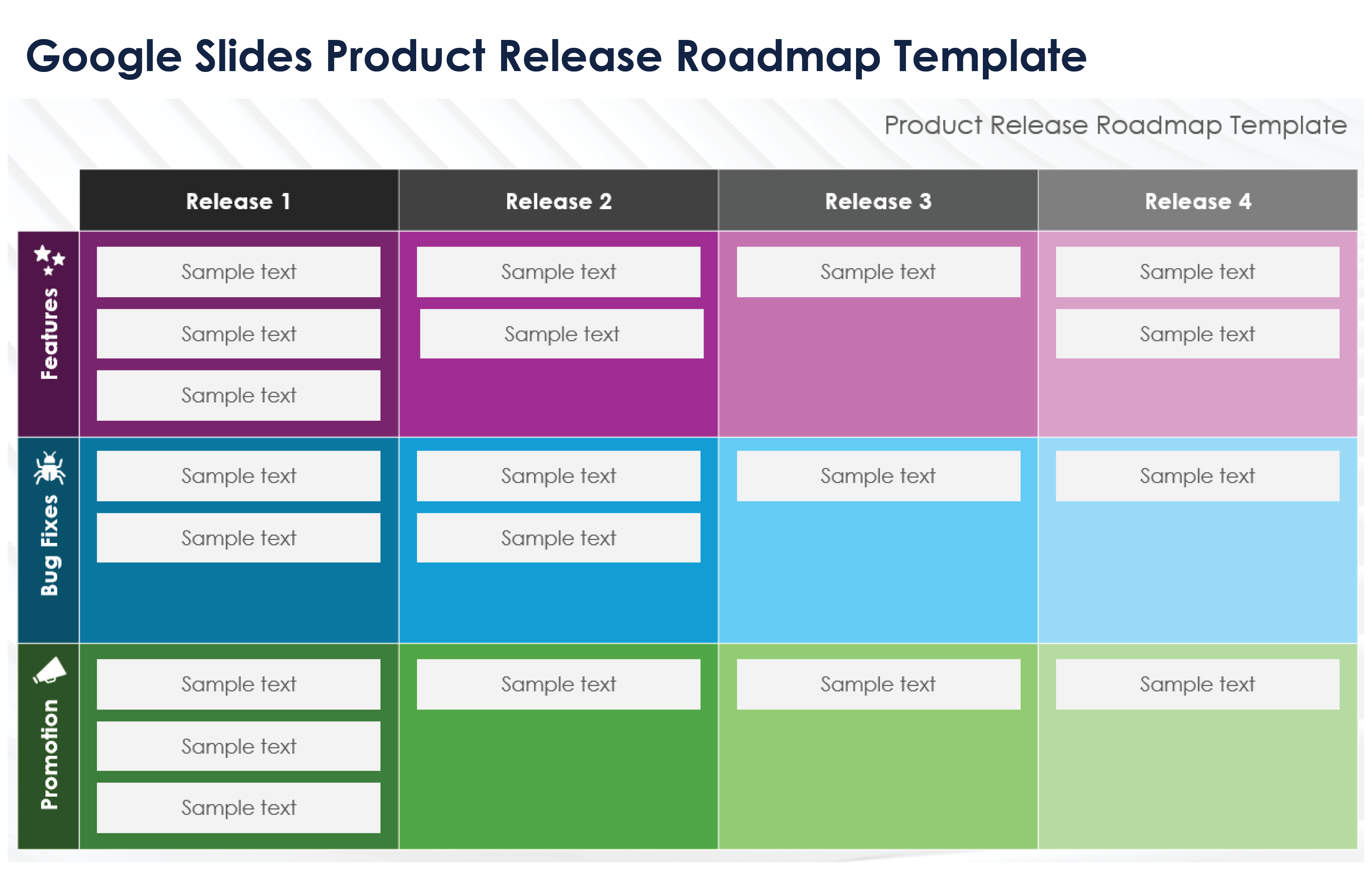 Google Slides Product Release Roadmap Template