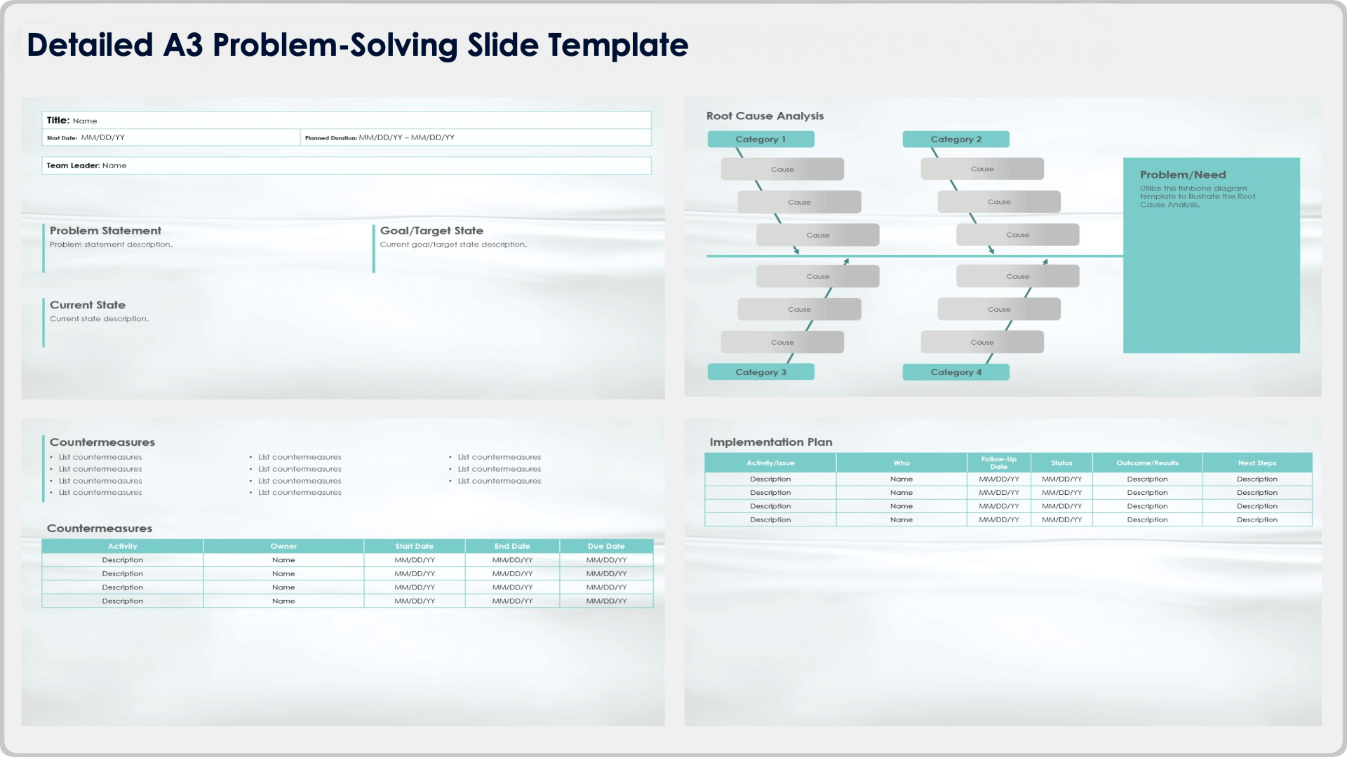 Detailed A3 Problem Solving Slide Template