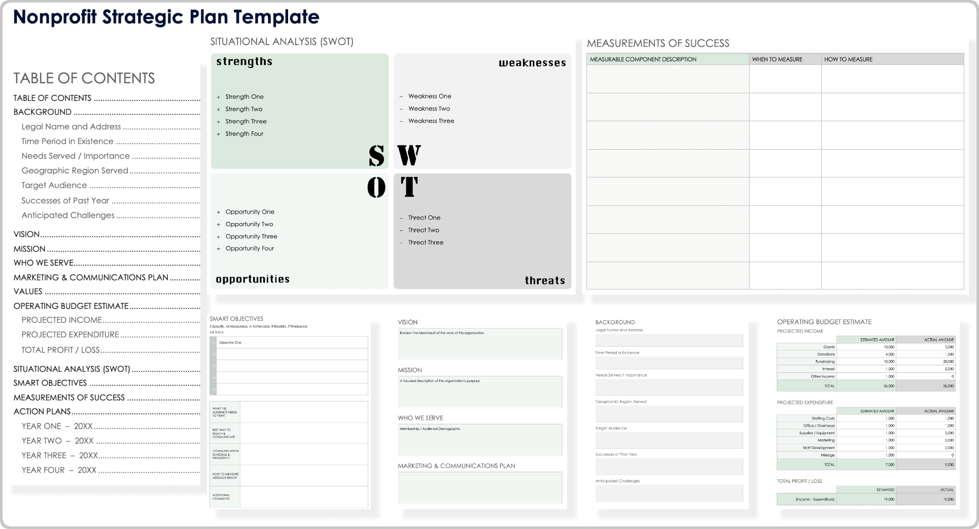 Nonprofit Strategic Plan Template