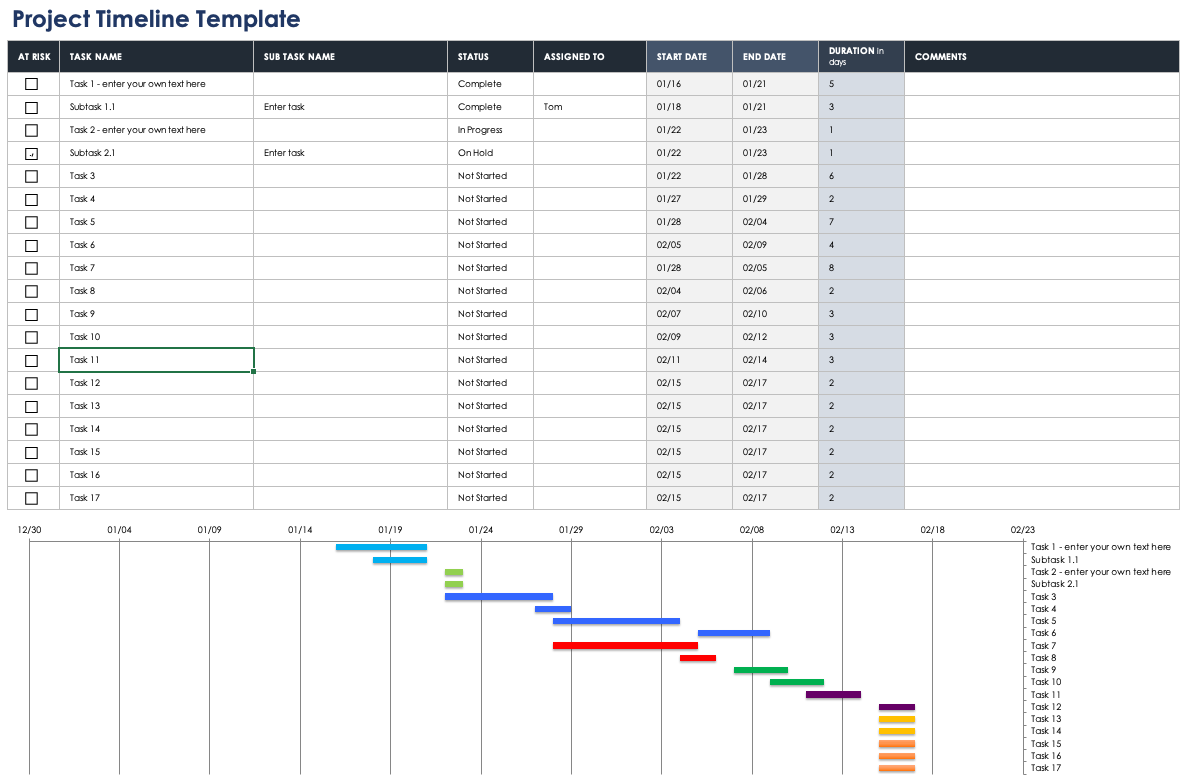 Project Timeline Template