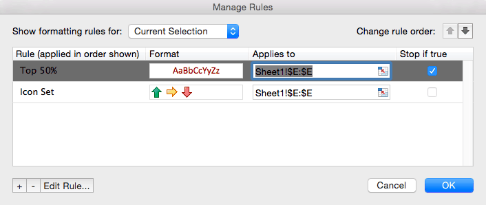 Conditional formatting stop if true Excel