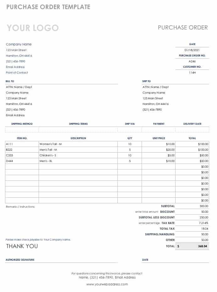 Purchase Order Template