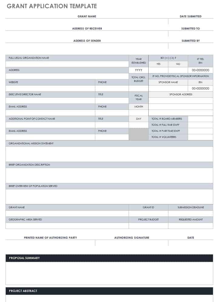 Grant Application Template