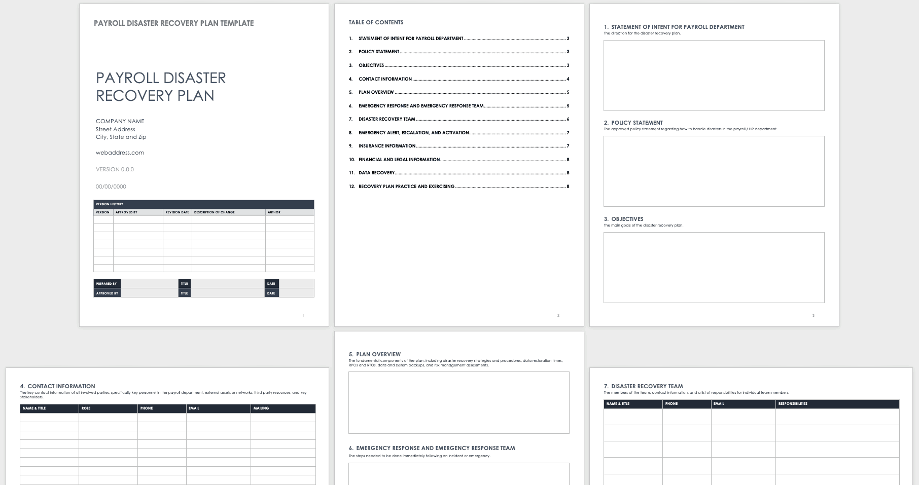 Payroll Disaster Recovery Plan Template