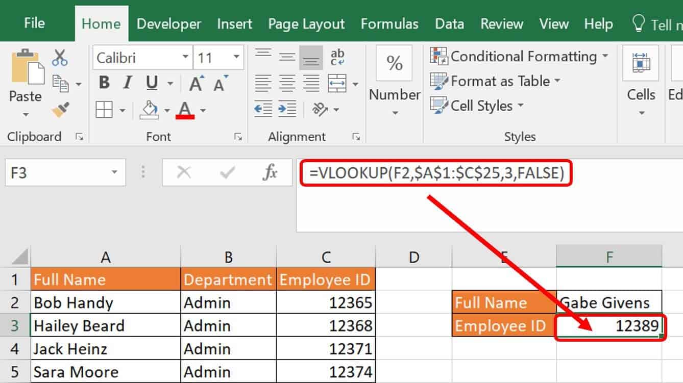 Vlookup MATCH combined formula