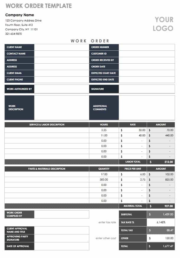 Work Order Template