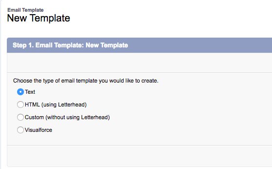 salesforce workflow new email template