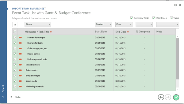 Find Smartsheet in Office Timeline